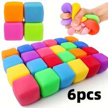 12pcs Mini Squeezing Upward Stress Relieving Cubes: Used For Relieving Anxiety, Stretching, Playing With Dough, Party Gifts, Hand Decompression Sensory Soft Balls (Random Color) - Multicolor - View 10