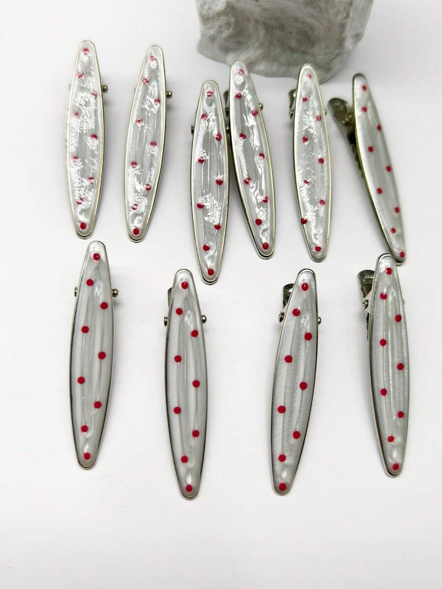 10 pièces Pinces à cheveux décontractées à pois, pinces à griffes, pinces à cheveux, barrettes, accessoires pour cheveux