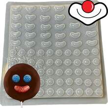 Molde para Gelatina, Chocolate, Jabón o Yeso en forma de Bocas y Ojos de Paleta Payaso. Ideal para Fiestas. Material Resistente y Reutilizable. - Blanco - Ver 5