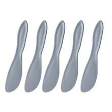 5 piezas Espátula de pastel de plástico multifunción, raspador de colores, herramienta de repostería para crema, pudín, mermelada, paleta, cuchillo raspador