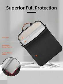 DANYCASE 11" 13" Tablet Sleeve Bag Compatible With IPad 11 A16 10th Gen, Air 5th 4th 10.9", 9th 8th 7th 10.2", Pro 11" 12.9" 13", Kindle Keyboard, Laptop Sleeve, Women's Protective Case, Back To School Laptop Sleeve, Autumn University Essential Protective Case - Black - View 4