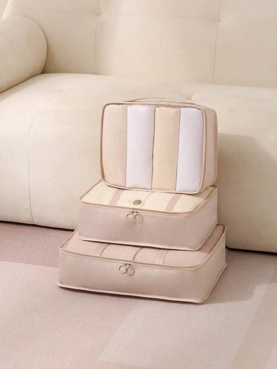 3/1pc Travel Bag Same Color Set, Large Capacity Clothing Storage Bag, Suitcase Storage Bag, Used To Organize Clothes Travel Storage Bag, High-End Multi-Functional Portable Storage Bag, Clothes Packing Bag, Foldable Waterproof Storage Bag, Suitable For Home Clothing Packing, Travel Multi-Classification Packing,