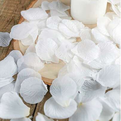 100/200/400 cánh hoa hồng trắng nhân tạo, thích hợp để trang trí lãng mạn, cầu hôn, đám cưới, kỷ niệm, Ngày của Mẹ, Ngày Valentine và tiệc đính hôn, quà sinh nhật mùa hè, đồ dùng học tập cho mùa hè, trang trí phòng.