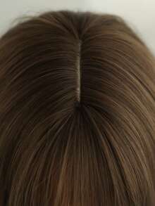 7JHH WIGS 24英寸优雅长直发假发，带刘海，冷棕色，采用柔软耐热纤维制成，全手工编织多层合成假发，适合日常佩戴、音乐节、毕业礼物和母亲节礼物。 - 亞麻棕 - 查看 7