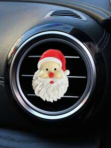 全新圣诞汽车出风口夹圣诞主题圣诞老人汽车空调装饰胶带，圣诞老人圣诞汽车出风口夹 - 适用于节日车辆内饰装饰