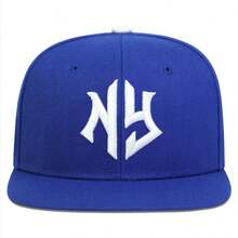 1Piece Men NG Letter Embroidered Hip Hop Hat Outdoor Adjustable Sunscreen Leisure Hat Spring Summer Travel Tourism Beach Vacation - 藍色 - 查看 9