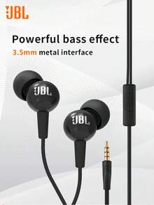 Auriculares con cable alámbricos C100SI con sintonizador calibrado, de alta calidad para karaoke con reducción de ruido, universales para teléfonos móviles y computadoras - Negro - Ver 1
