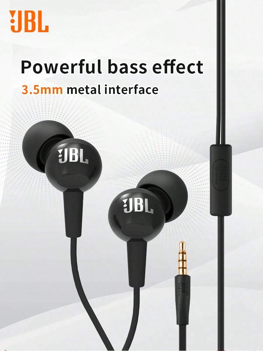 Auriculares con cable alámbricos C100SI con sintonizador calibrado, de alta calidad para karaoke con reducción de ruido, universales para teléfonos móviles y computadoras - Negro - Ver 1