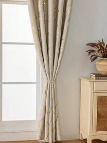 1 Rèm cửa sang trọng hai mặt mềm mại cản sáng bằng kim loại, họa tiết vàng lộng lẫy, rèm cửa trang trí phong cách cung điện cho phòng ngủ, phòng khách, ban công - Rượu sâm banh - Xem 5