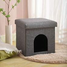 1pc Cat House, Foldable Cat Bed, Easy Storage Cat Nest, Suitable For All Seasons, Semi-Enclosed Cat House, Interactive For Owners And Pets