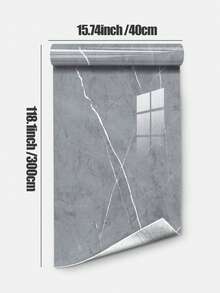 1 Roll 1.3mm Glossy Marble Pattern Self-Adhesive Vinyl Plank Flooring, 15.7x118.1 Inches, Vinyl Plank Flooring, Linoleum Vinyl Sheet Floor Covering, Waterproof & Wear-Resistant, DIY Installation For Room, Office, Kitchen (Marble Pattern, Black) - Multicolor - View 4