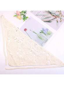 1 件花卉钩针编织三角形头带，透气百搭复古雏菊头巾，适合女士发饰，女式头巾秋季头巾秋季发带柔软头带，适合礼物冬季度假装女士 - 彩色 - 查看 5