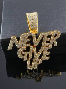 1 套 Bling Bling“永不放弃”吊坠项链、链、手链、男士手表、经典配饰,馈赠亲朋好友的绝佳礼物 - 紅色 - 查看 14