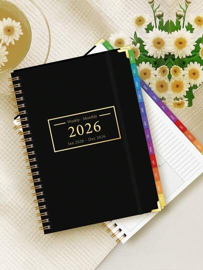 2026 Planner, Jan 2026 - Dec 2026, A5 Simple Monthly Planner Calendar Notebook With Colored Monthly Tabs,Holiday Reminder & Notes, Office Desk Accessories, Back To School Supplies,Perfect Gifts