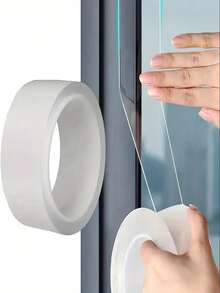 Taśma Nano (1 rolka) wiatroodporna, taśma uszczelniająca do okien, wodoodporna i szczelna taśma klejąca do drzwi i ram okiennych, naklejka do szycia do łazienki kuchennej, przeciwgrzybiczna i przeciwporostowa, taśma uszczelniająca do umywalki i wanny, odpowiednia do uszczelniania różnych powierzchni basenu, kuchni, okna, dekoracji wnętrz, dekoracji ściennych do domu i restauracji, dekoracji pokoju, naklejki ścienne, naklejki ścienne