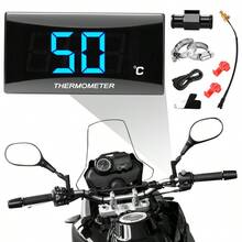 Un termómetro para motociclistas que muestra el termómetro - Indicador digital de temperatura del agua - Sensores de metal impermeables - Sensores para medidor de presión - Termómetro KOSO+