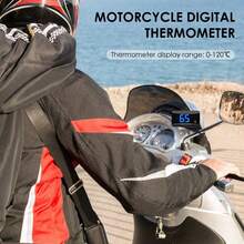 Un termómetro para motociclistas que muestra el termómetro - Indicador digital de temperatura del agua - Sensores de metal impermeables - Sensores para medidor de presión - Termómetro KOSO+