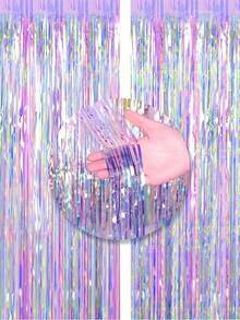 A Colorful Purple Rain Ribbon Backdrop, Perfect For Party Backdrops, Home Decor, Holiday Decorations, Party Supplies, Holiday Arrangements, And Scene Decorations.