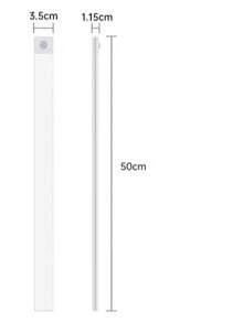 1 pieza Barra de luz LED con sensor de movimiento inalámbrico, luz de gabinete con sensor de movimiento, (10/20/30/50cm) para iluminación en cocina, dormitorio, gabinete, armario, escaleras, pasillo