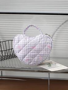 1 Stück Damen Handtasche für Make-up, ein blumenmusteriger, tragbarer, gesteppter Aufbewahrungsbeutel für Toilettenartikel und Kosmetik mit Nischenkonstruktion und großer Kapazität. Es hat einen einfachen, stilvollen und frischen Stil, was es zu einem Muss für die Reise und der perfekten Wahl für schöne Damen macht. Herbst Uni Essentials Reise Essentials Urlaubs Reise Tasche für Damen Make-up Organizer