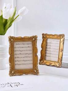 1 Piece Of Vintage American Resin Photo Frame, Wall And Bedside Decoration Painting, Desktop Decoration And Home Decoration, French Vintage Flower Carving Photo Frame, Suitable For Living Room, Bedroom, Office, Studio, Gallery, Record The Beautiful Moments In Daily Life, Collect Precious Memory Gifts Birthday Graduation, Holiday Record Gifts