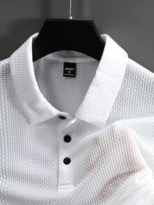 Camiseta de manga corta de malla de hielo para hombre, nuevo polo informal. - Blanco - Ver 6