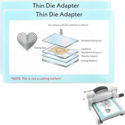 2PCS Thin Die Adapter For Die Cutting Machine; PC Plastic Standard Adapter Pad For Thin Wafer Dies Increases Cutting Capability Scrapbooking Die-Cutting Plate Adaptor 9x6inch(22.8x15.4cm)