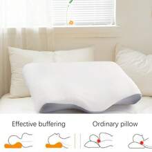 Almohada viscoelástica Space Slow Rebound, 10 cm de grosor, soporte cervical en forma de mariposa, 59*33 cm, color gris