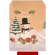 10pcs Christmas Candy Paper Bags, Christmas Tree & Santa Claus Kraft Paper Bags, Holiday Party Snack Gift Packaging Bags Christmas Christmas Decorations Christmas Pajamas Christmas Gifts Christmas Decor