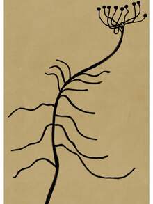 1 pieza Impresión de póster de pintura en lienzo con arte de pared minimalista, diseño floral abstracto de patrón geométrico moderno para decoración del hogar y la sala de estar