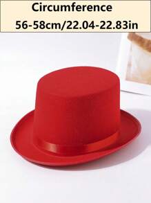 1pc New Magician Top Hat, Black Gentleman Jazz Hat, Korean Fashion Casual Unisex Costume Hat For Halloween - A - View 2