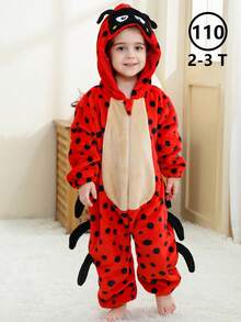 MICHLEY 1Pc Baby Cartoon Animal Form Flannel Cute Sleeping Bag Long Sleeve Zipper Hooded Comfortable Children's One-Piece Pajamas Unisex Baby Products Suitable For Living Room,Halloween,Party Wear