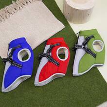 25pcs Autumn/Winter New Animal Clothes, Windproof Padded Vest, Thick & Warm Cat/Dog Clothes, Reflective Leash, Cute Bib Pants, Warm Outfits - Green - View 5