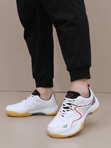 Rubber Sole Non-Slip Sports Shoes For Men & Women, Suitable For Badminton, Volleyball, Tennis, Table Tennis, Running, Travel - Red - View 2