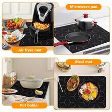 Large Induction Hob Protector Mat 52*60cm Silicone Heat Resistant Mats Washable - Black - View 7