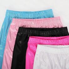Kids Girls Dance Pants Gymnastic Shiny Metallic Dance Leggings Skinny For Performances Costume - Hồng - Xem 10