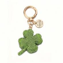 1 Piece St. Patrick's Day Lucky Four-Leaf Clover Keychain Plant Theme Pendant Bag Backpack Daily Decor Accessory Mother's Day 2026 Best Mom Gift For Mom Mum Gift Gift For Grandma Sentimental Heartfelt Unique Surprise Gift - 綠色 - 查看 5