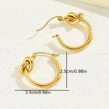 1 Paar Edelstahl verdrehte Kreis-Creolen, symbolisieren Liebe und Hingabe, modernes minimalistisches Design, stehen für erfüllende Beziehungen und Karriere, vielseitige hochwertige verknotete Ohrringe für Frauen, geeignet für den täglichen Gebrauch oder als Geschenk