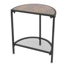 Beistelltisch mit Metallregal 2-stöckiger Couchtisch für Wohnzimmer Schlafzimmer