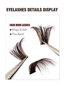 200片D型卷翘浓密棕色单根假睫毛，80D卷度，9-16毫米混合长度，蓬松自然，柔软轻盈，DIY睫毛嫁接，适合日常、派对、音乐节等场合，可重复使用，打造精致妆容 - D - 查看 4