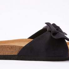 Womens Slip On Flip Flops Ring Toe Strappy Summer Gladiator Flat Sandals - màu đen - Xem 2