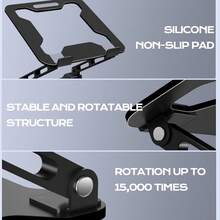 Suporte Ajustável para Telefone e Tablet de Liga de Alumínio, Suporte Portátil e Dobrável para Laptop de até 17", Suporte de Resfriamento - Multicolorido - Visão 5