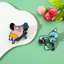 SPONGEBOB 1/2 Pcs Classic Anime SpongeBob SquarePants Brooch Set Cute Patrick Star Enamel Pin Backpack Clothing Jewelry Metal Badge Accessories Gifts