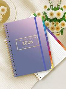 2026学年周/月计划日历，1月至12月，A5极简主义月/日计划笔记本，带联系人、月度标签、笔记和内袋，返校用品，办公桌配件，2026新年礼物