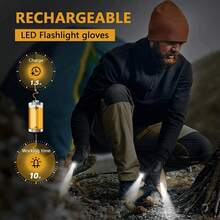 Multipurpose Rechargeable LED Flashlight Glove - Black - View 7