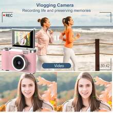 Digital Camera 8X Digital Zoom Cameras For Vlogging 2.4''IPS Screen Rechargeable Camera Photography Professional Camera For Teenagers, And Beginners With Card Reader, OTG, Support For Taking Photos, Recording Videos, And Webcam, For Thanksgiving Christmas And New Year Gifts.
