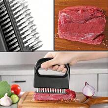 Meat Tenderizer Steak Tool, 48 Stainless Steel Ultra Sharp Needle Blades Meat Tenderizer Stapler For Tenderizing Steak/Beef/Pork/Turkey/Fish/Poultry/Veal Marinade. (Rectangle/Square/Round) - Black - View 4