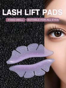 2pcs/Pair Purple Petal Eyelash Pad, Eyelash Extension Palette, Lash Lifting Pad - Purple - View 3