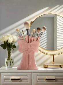 1pc Cute Bow-Shaped Pen Holder - Desktop Makeup Brush And Office Supply Organizer, Elegant Makeup Brush Storage, Suitable For Girls, Students And Women, Creative Decor Design, Also Suitable For Holiday, Beach, Bathroom, Bedroom, Large Capacity - Multicolor - View 16