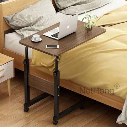 Height Adjustable Mobile Over Bed Table Hospital Overbed Aid Chair Laptop Tray Adjustable Table Student Computer Desk Portable Home Office Furniture For Small Spaces, Bedroom, Bedside - Movable With Storage